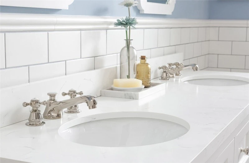 Double Sink White Quartz Bathroom Vanity Countertops Double Sink White Quartz Bathroom Vanity Countertops