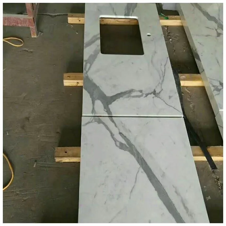 Statuario Marble Kitchen Countertop Slab