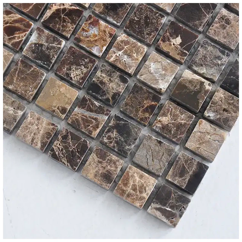 Dark Emperador Marble Honed Mosaic tiles