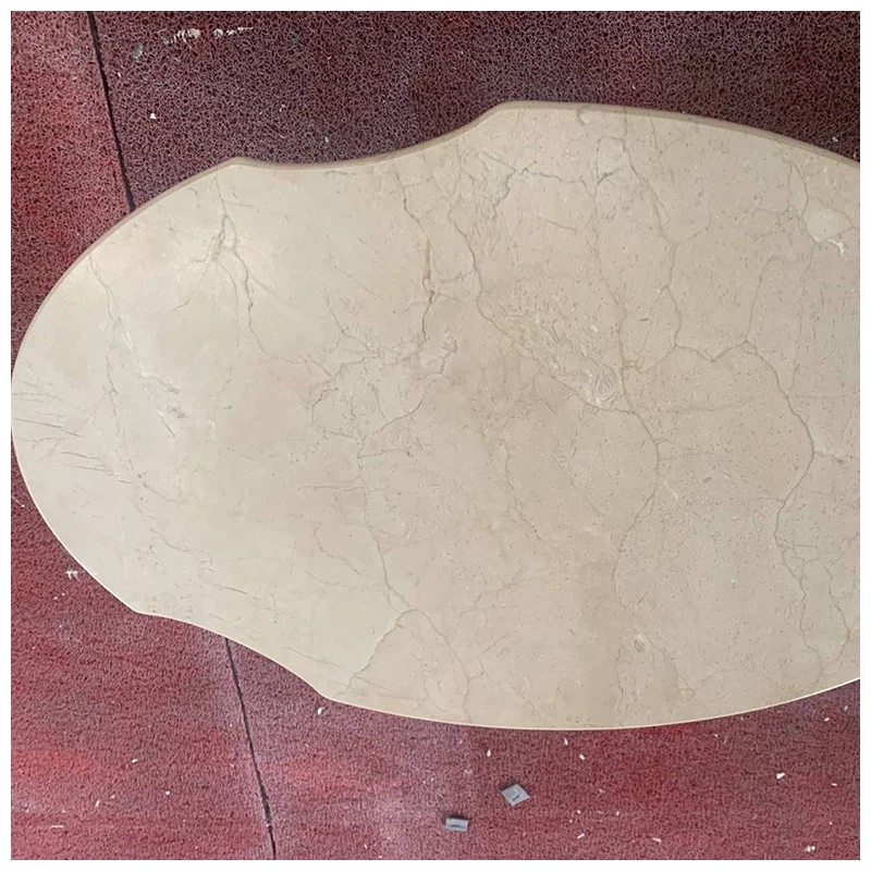 Crema Marfil Marble Irregular Shape Table